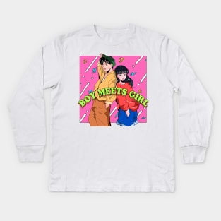 Boy Meets Girl Kids Long Sleeve T-Shirt